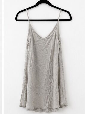 Wilfred Free XS Light Gray Linen Rayon Slip Dress